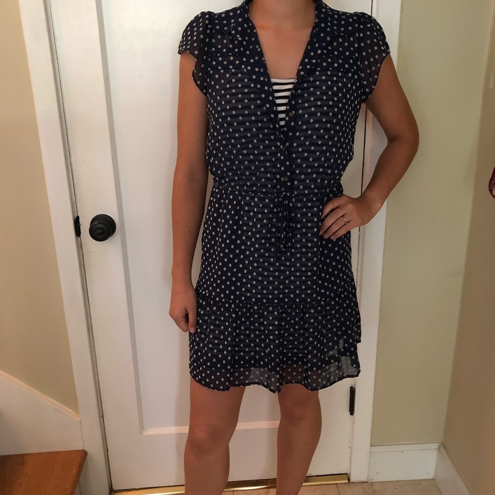 Blue patterned mini dress